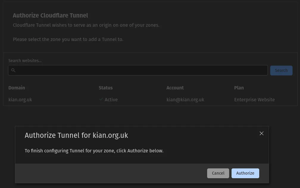 Authenticating with Cloudflare Tunnels