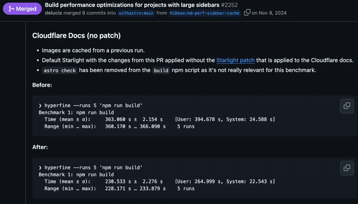 Starlight sidebar PR