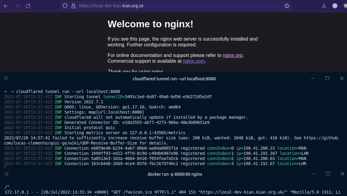 Exposing development environments over HTTPS using Cloudflare Tunnels